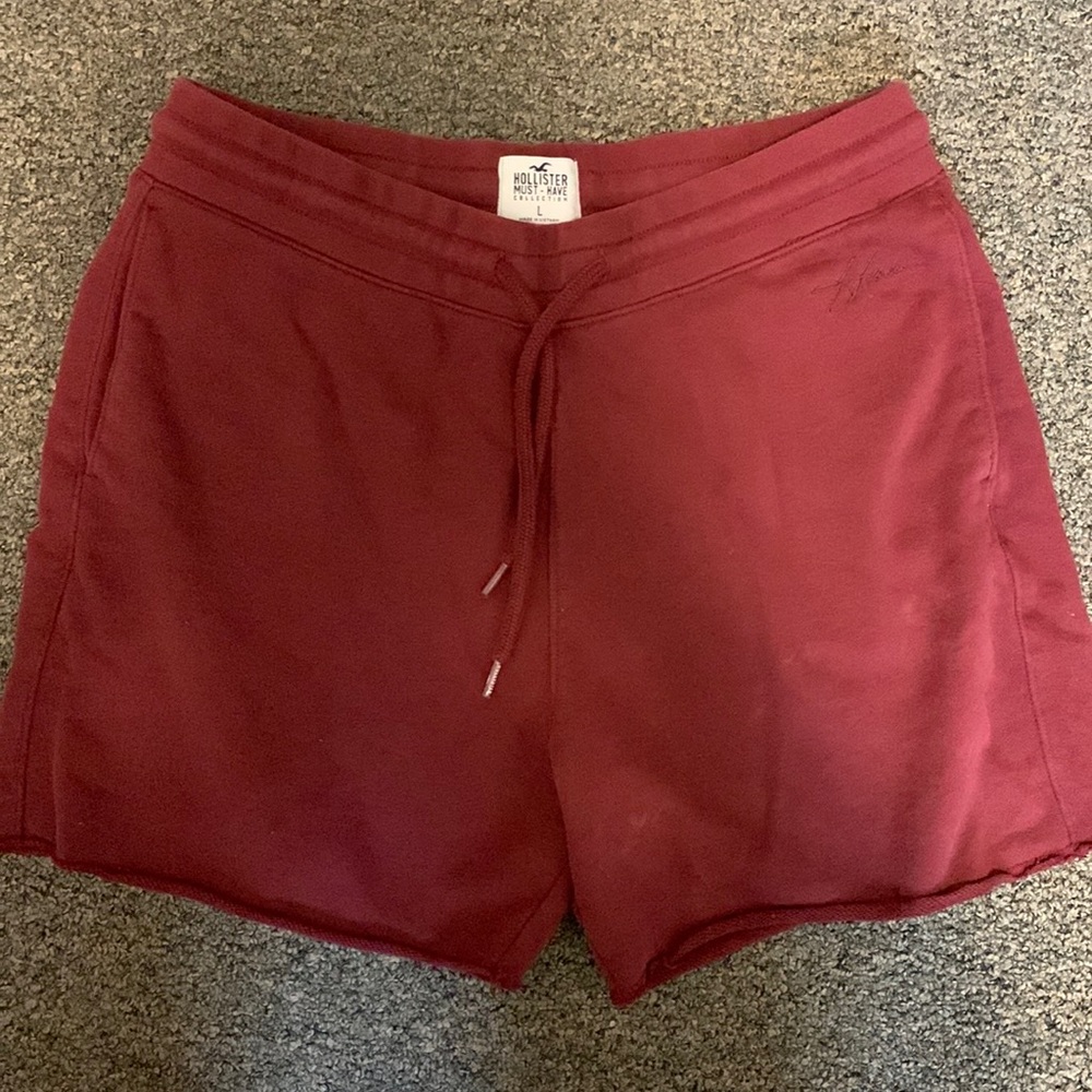 Red Hollister mens shorts size large. Lightly worn.